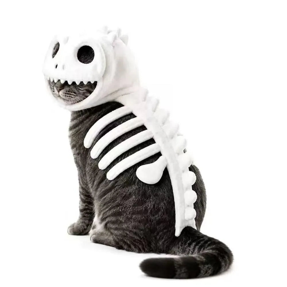 DinoGlow™ – Disfraz Esqueleto para Gatos