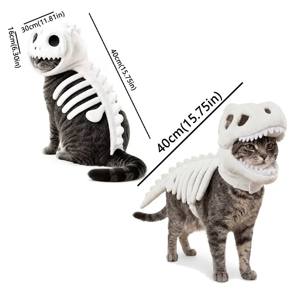 DinoGlow™ – Disfraz Esqueleto para Gatos